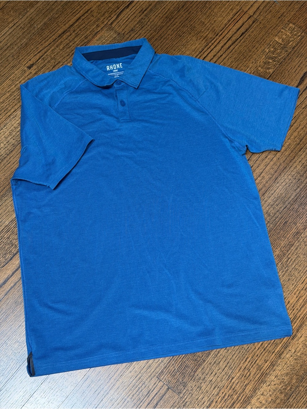 Rhone Performance Polo Blue Short Sleeve Golf Shirt Large